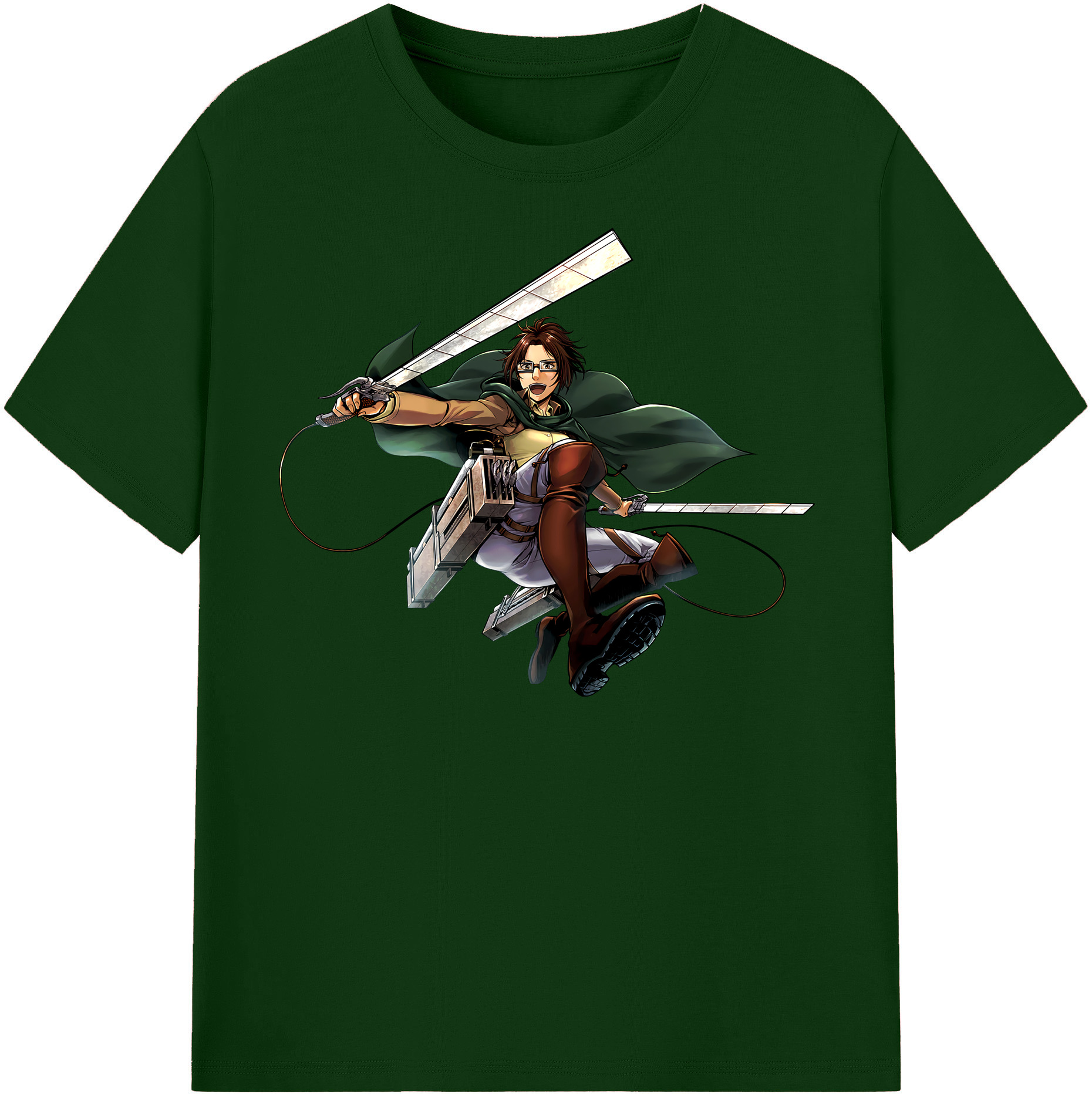 （画像用） 進撃の巨人 ハンジ·ゾエ Attack on Titan Hanji Zoe 綿100％半袖Tシャツ（フロントプリント）